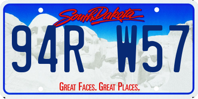 SD license plate 94RW57