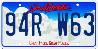 SD license plate 94RW63