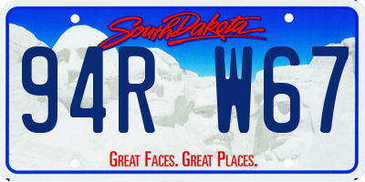 SD license plate 94RW67