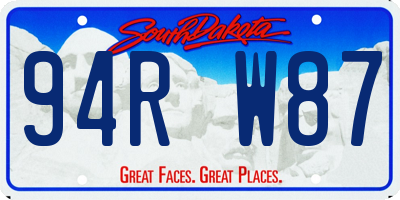 SD license plate 94RW87