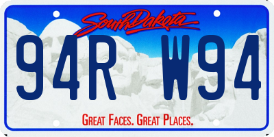 SD license plate 94RW94