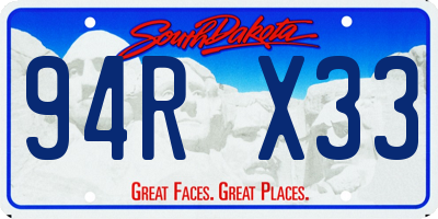 SD license plate 94RX33