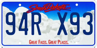 SD license plate 94RX93