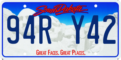 SD license plate 94RY42