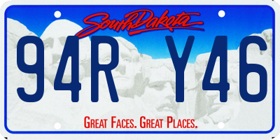 SD license plate 94RY46