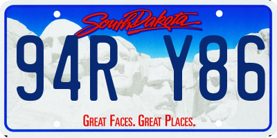 SD license plate 94RY86