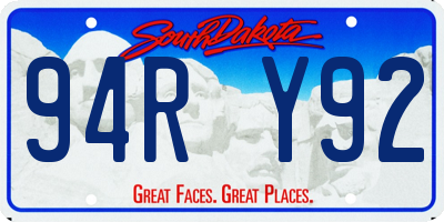 SD license plate 94RY92