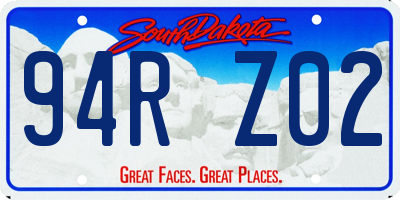 SD license plate 94RZ02