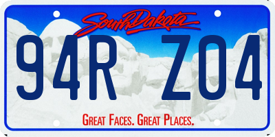 SD license plate 94RZ04