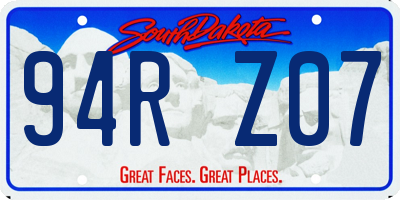 SD license plate 94RZ07