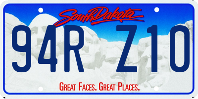 SD license plate 94RZ10
