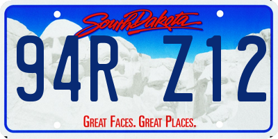 SD license plate 94RZ12