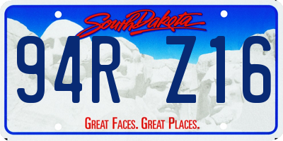 SD license plate 94RZ16