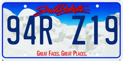 SD license plate 94RZ19