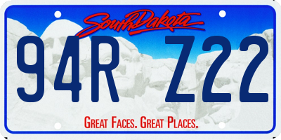 SD license plate 94RZ22