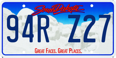 SD license plate 94RZ27
