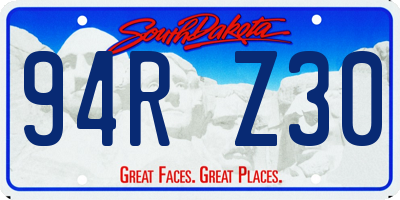 SD license plate 94RZ30
