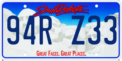 SD license plate 94RZ33