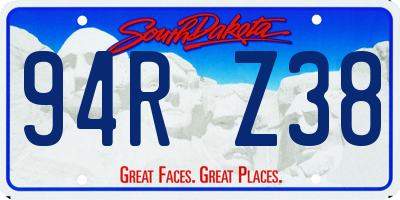 SD license plate 94RZ38