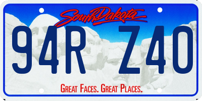SD license plate 94RZ40