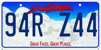 SD license plate 94RZ44