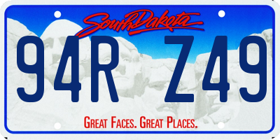 SD license plate 94RZ49