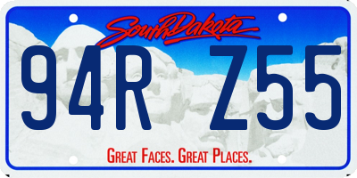 SD license plate 94RZ55