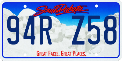 SD license plate 94RZ58