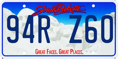 SD license plate 94RZ60