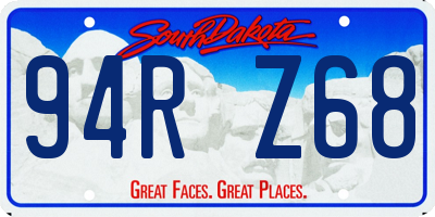 SD license plate 94RZ68
