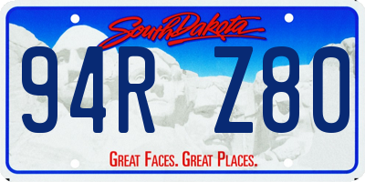 SD license plate 94RZ80