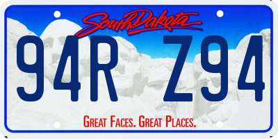 SD license plate 94RZ94