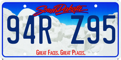 SD license plate 94RZ95