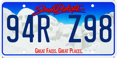 SD license plate 94RZ98