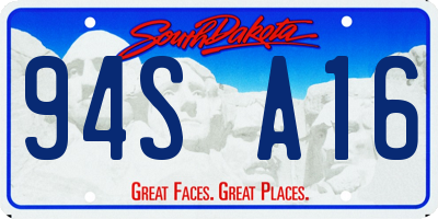 SD license plate 94SA16