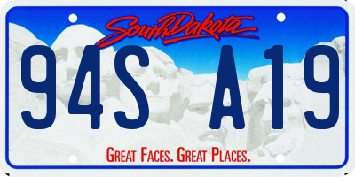 SD license plate 94SA19