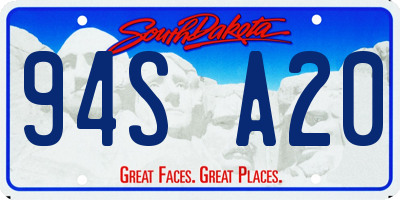 SD license plate 94SA20