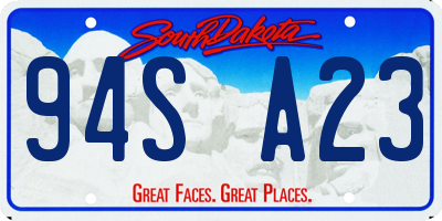 SD license plate 94SA23