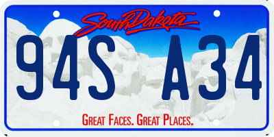 SD license plate 94SA34