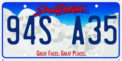 SD license plate 94SA35