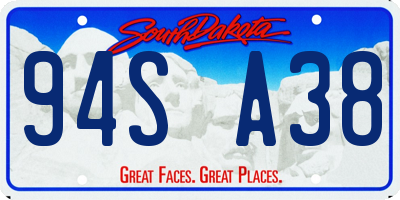 SD license plate 94SA38