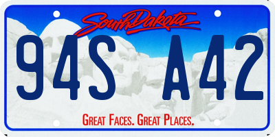 SD license plate 94SA42