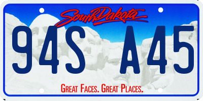 SD license plate 94SA45