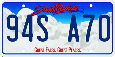 SD license plate 94SA70
