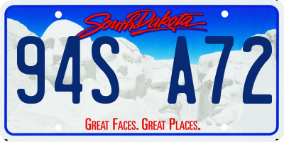 SD license plate 94SA72