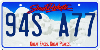 SD license plate 94SA77