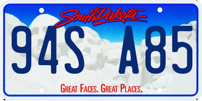 SD license plate 94SA85