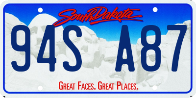 SD license plate 94SA87