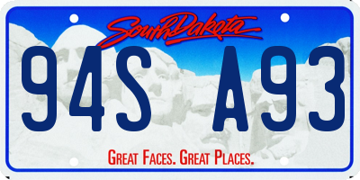 SD license plate 94SA93