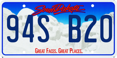 SD license plate 94SB20